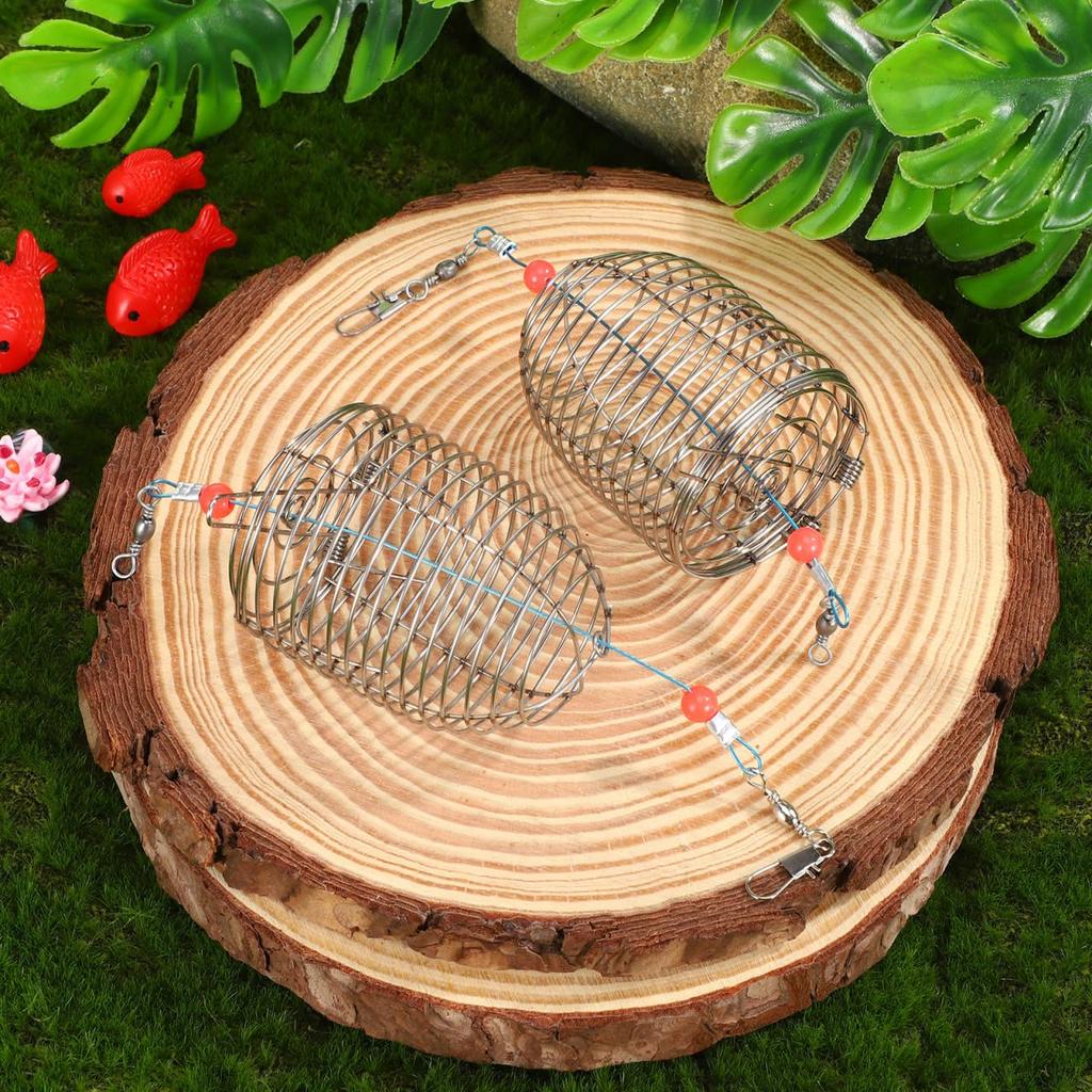 TEHAUX Bait Bin Set Stainless Steel Bait Bin with Large Size for Boat and Use (6 Pieces), Cap, (6cm Tall), Surfcasting, Fishing, Freshwater/Saltwater