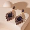 Light Luxury Vintage Crystal Earrings Exaggerated Ear Jewelry Rhinestone Drop Earrings  Party
