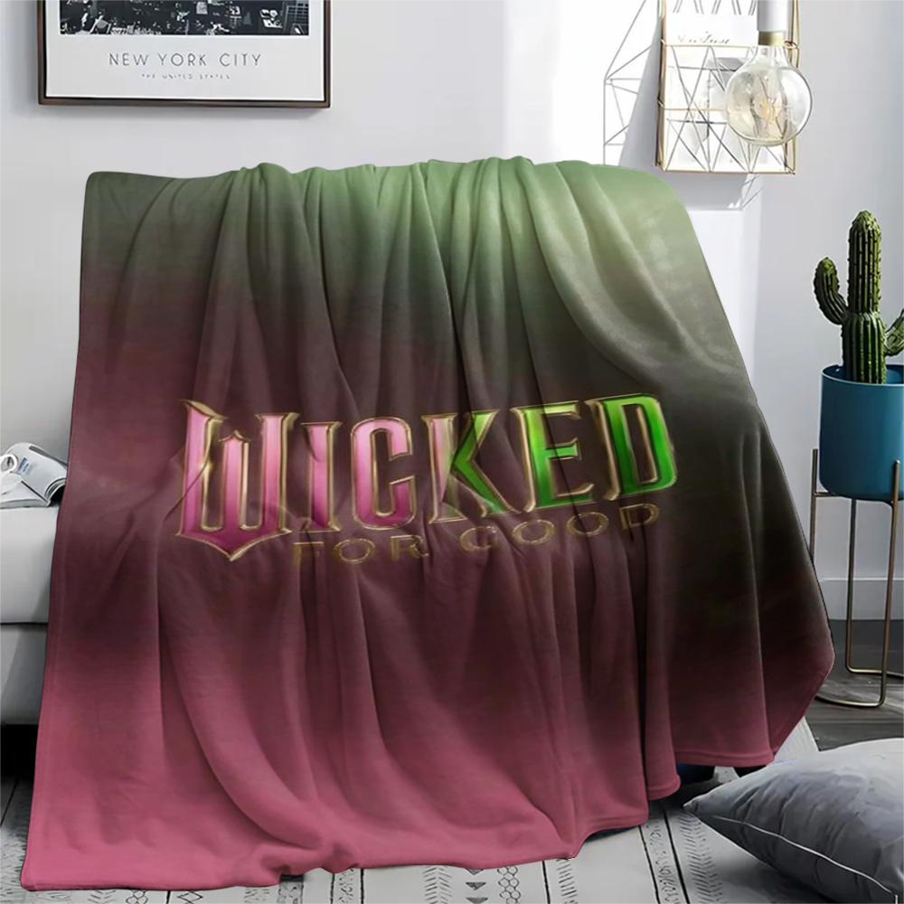 1PC WICKED Print Flannel Blanket, High Quality Comfortable for All Seasons, Home Decor, Warmth and Comfort, Perfect for Christmas Gifts