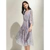 Jiu Zi Annakou French Romantic Floral V-Neck Chiffon Waist Dress