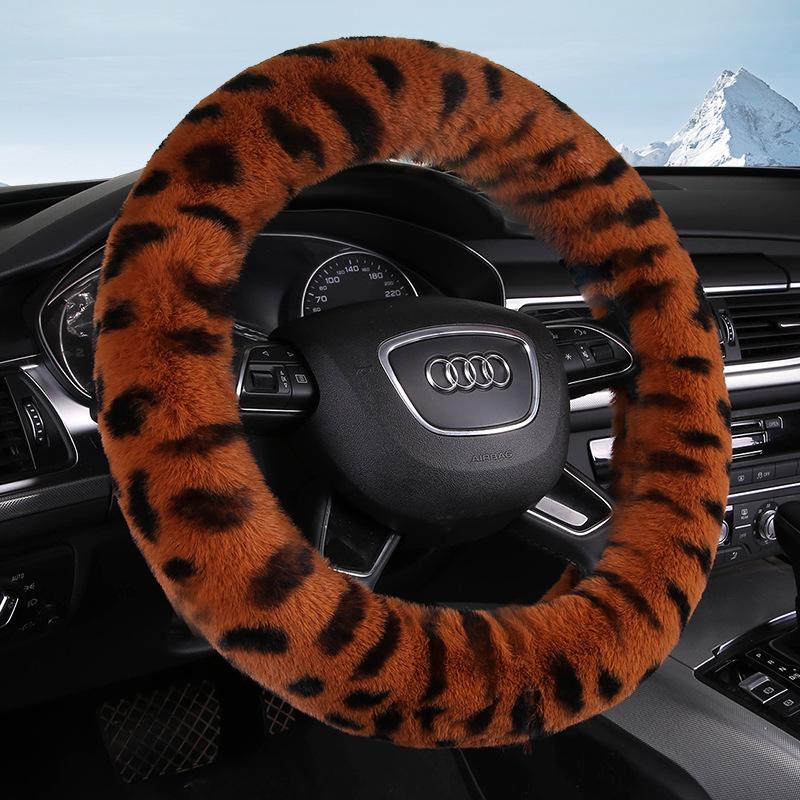 New Style Winter Plush Steering Wheel Cover - Warm, Non-Slip, Rabbit Wool