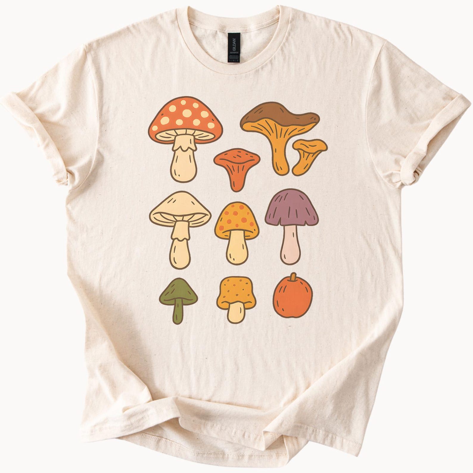 Whimsical Colorful Mushroom Shirt Cute Fungi Graphic Tee Nature Lover Botanical Shirt Forest Mushroom Illustration Gift Top 150