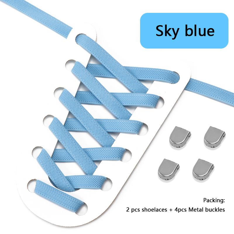 Elastic Laces Sneakers No Tie Shoe Laces 8MM Widened Flat Shoelaces Without Ties Kids Adult Sports Shoelace Shoes Accessories