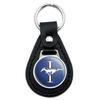 GRAPHICS & MORE Black Leather Ford Mustang Logo Keychain, Black