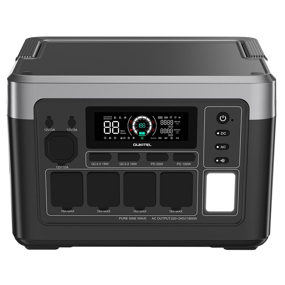 OUKITEL P1000 PLUS Portable Power Station, 1800W 1024Wh Solar Generator with LiFePO4 Battery, Fast Charging