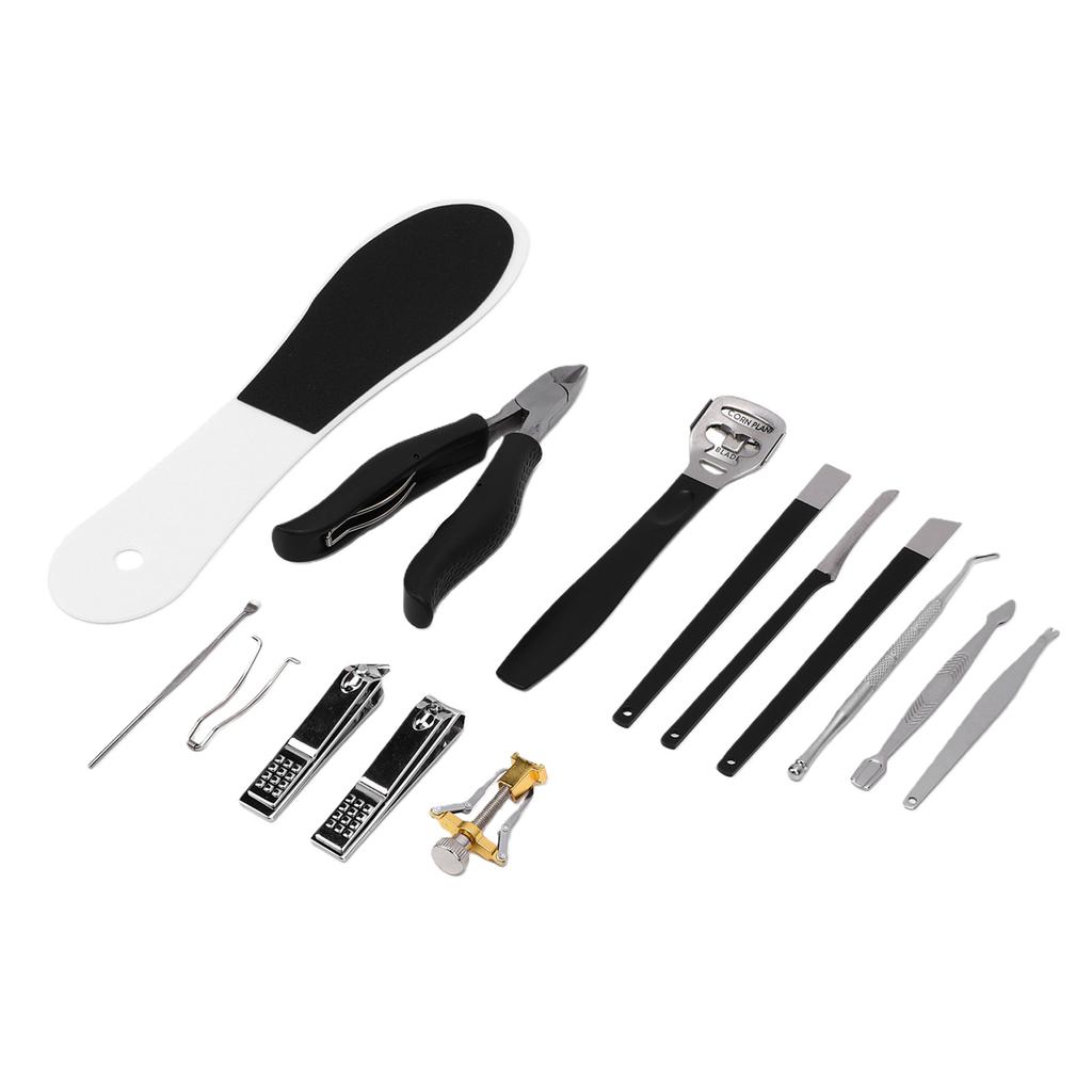 14 Pcs Toenail Care Kit Stainless Steel Toenail Removal Kit with Clippers Scrapers Lifter Ear Spoon Cuticle Pusher