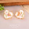 Medieval Style Oil Painting Series Earrings Baroque Pearl High-end Goods New Chinese Style Earrings Versatile Temperament New Women
