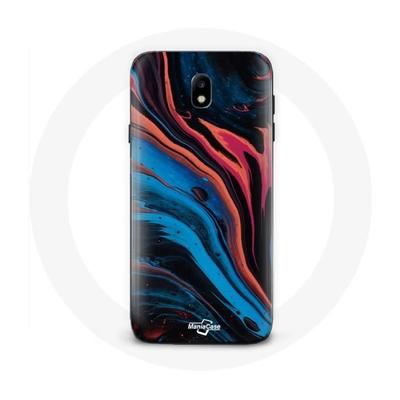 Coque Samsung Galaxy J3 2017 Texture Abstraite Bleu Noir Rouge