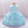 Girls Dress Wedding Newborn Baby Dress Christening Baptism Dresses with Cute Bow Toddlers Girl Birthday Party Ball Gown L2220