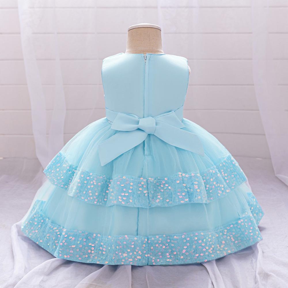 Girls Dress Wedding Newborn Baby Dress Christening Baptism Dresses with Cute Bow Toddlers Girl Birthday Party Ball Gown L2220