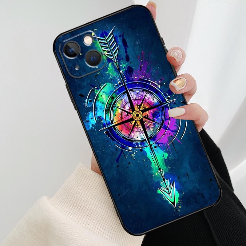World Map Compass Nautical Phone Case For iPhone 11 12 13 14 15 16 Pro Max Mini X XR XS Max Plus Cover Funda
