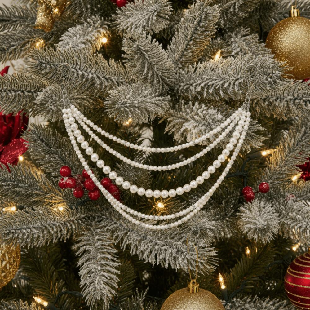 Simulated Pearls Christmas Pearl Garland Three-layer Christmas Tree Hanging Ornaments  Party