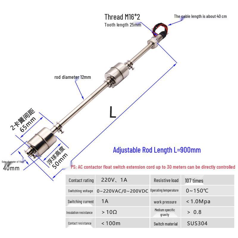 Aokewen 304 Stainless Steel Float Level Switch