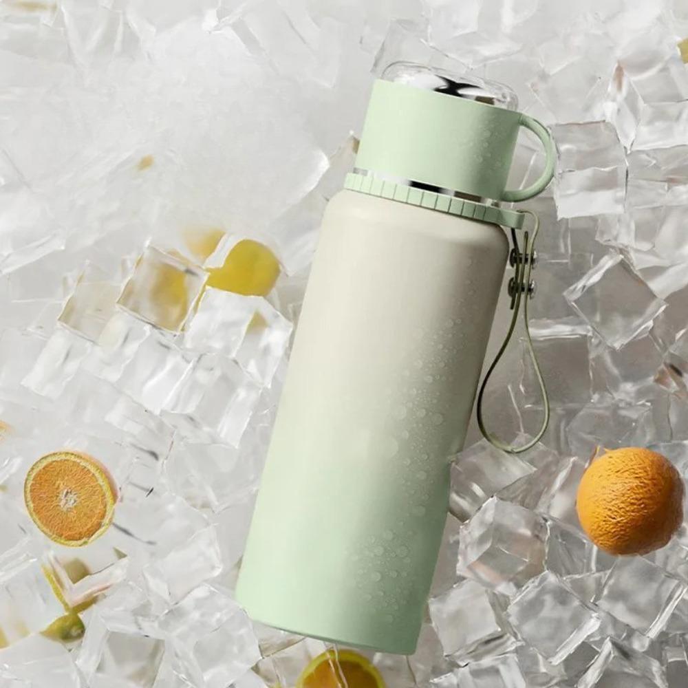 600-1500ml 316 Stainless Steel Tea Infuser Thermos, Tea Water Separation Filter Lid Leakproof Vacuum Bottle with Carry Lanyard