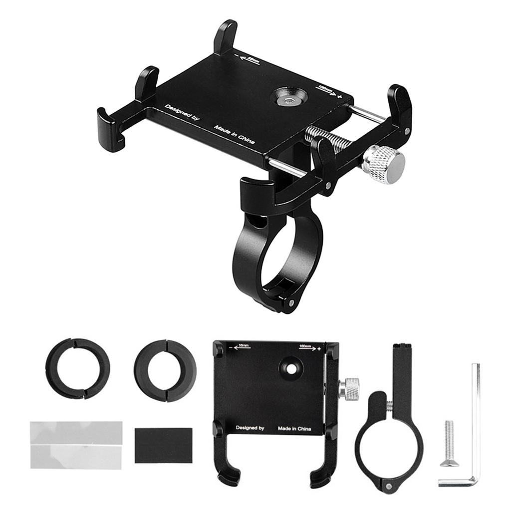   Anti-slip     Phone Holder Mount Aluminum Bike Handlebar Mobile Phone Holder Handlebar Clip Stand for 3.5-6.2inch Smart Mobile Phon