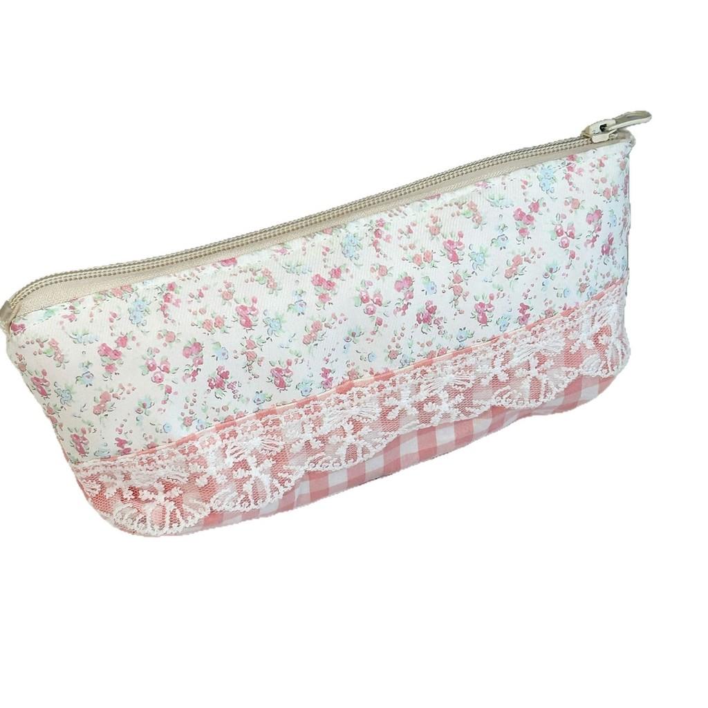 Canvas Floral Pen Case For Girls With Large Capacity And Cute Design For School And Office Use