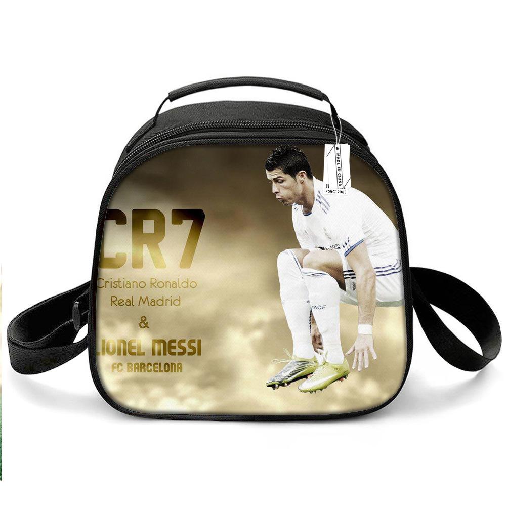 Messi & Ronaldo World Cup Kids' Lunch Bag - Insulated Handheld Picnic Bag for Students