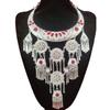 Landie Ethnic Style Exaggerated Miao Silver Large Collar Miao Silver Characteristic Gem Collar Miao Dance Jewelry Women's Necklace