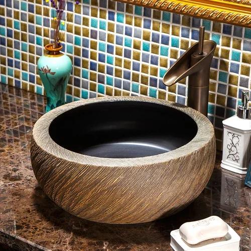 Chinese Blue And White Antique Basin ceramic Wash Basin bathroom Washbasin Hand Painted Vessel Sink bathroom sinks