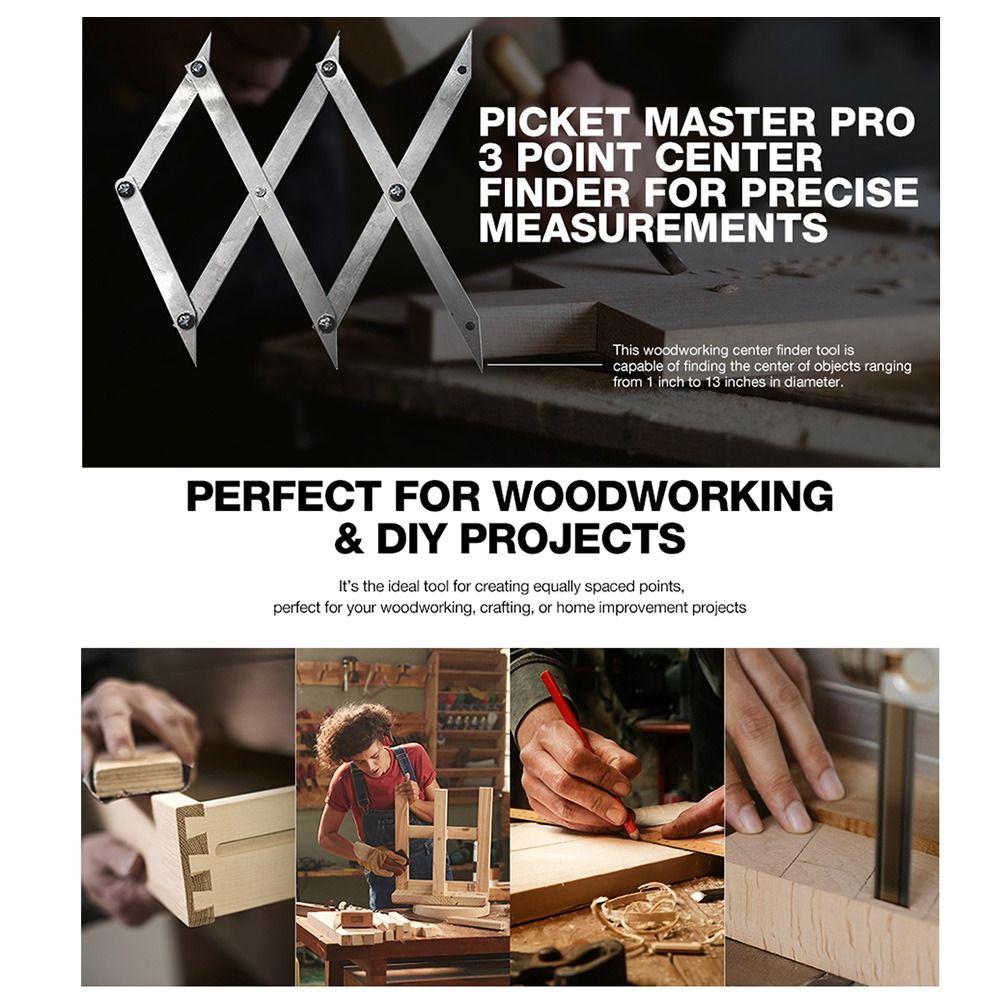 Multifunction 3 Point Center Finder Stretchable Equal Spacing Layout Tool  For Precise Measurements