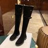 Lamb Wool Boots Women Over the Knee Boots 2025 Fleece Thin Snow Boots Women Flat Bottom Internet Celebrity Tall Thin Boots