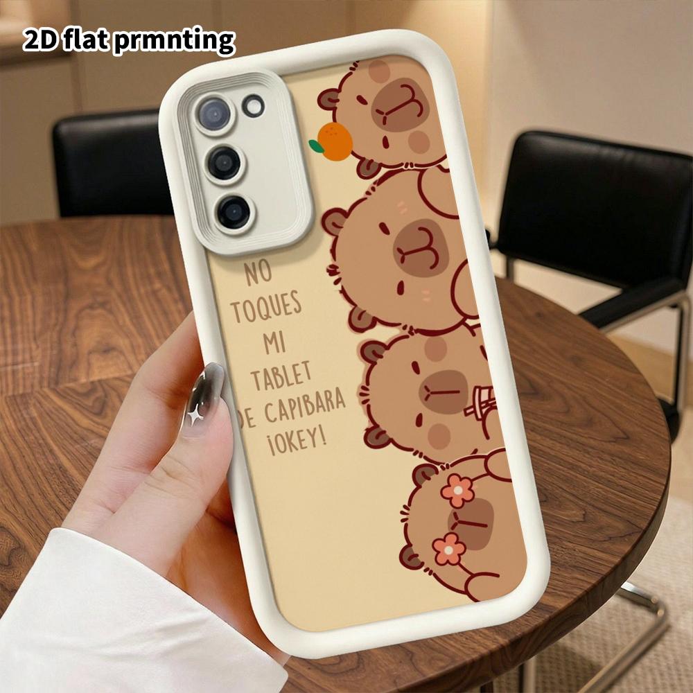 Phone Case: 2D Flat Samsung Galaxy A34 A35 M05 M06 S20 S22 S21 FE Plus 5G Gradient Protective Case, 4 Capybaras, Christmas and Halloween Gift