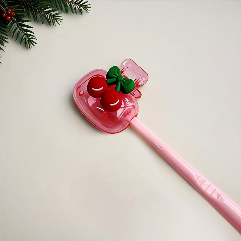 

Cute Cherry Design Toothbrush Holder Cherry Pattern Protects Toothbrush Head Features Dual Holes For Drainage And Ventilation