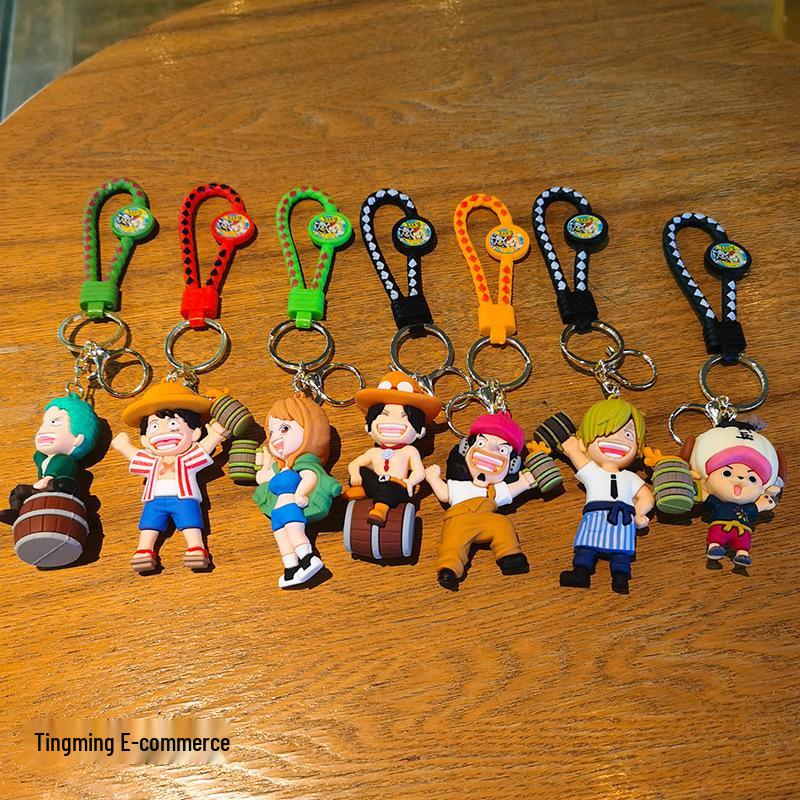 Bacchus Series One Piece Keychain: Luffy, Zoro, Chopper, Usopp Anime Characters