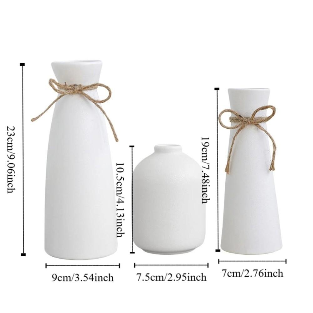 3 Pieces Narrow-mouthed Modern Style Dried Flowers Vase Set Living Room Simple Vase  Dining Table