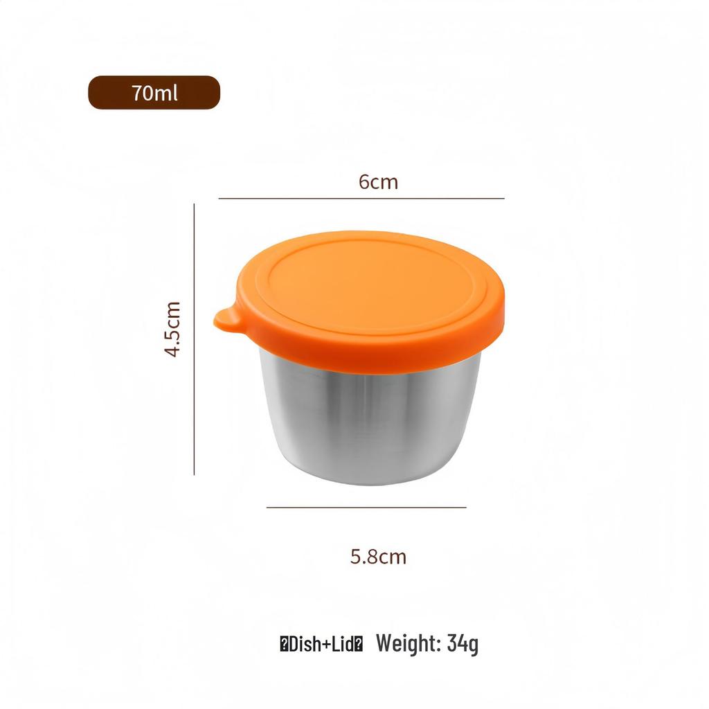 Portable Stainless Steel Sauce Cup with Leak-Proof Silicone Lid - Ideal for Outdoor Salads