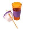 Travel Snack Water Bottle Drink In One Container Lid Straw Kids Snack Bottle Separated Ine with A Straw Dropshipping