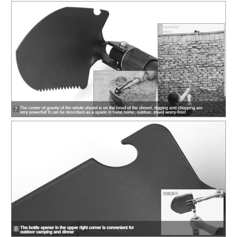 Venkovní ženijní lopata Multifunkční vozidlo vojenská lopata, lopata Přenosná skládací rybářská malá lopata Ordinační lopata