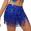 Latin Dance Hula Short Skirt Dress Stage Carnival Party Performance Hip Scarf Three-Layer Tassel Belly Dance Sequins Waist Chain