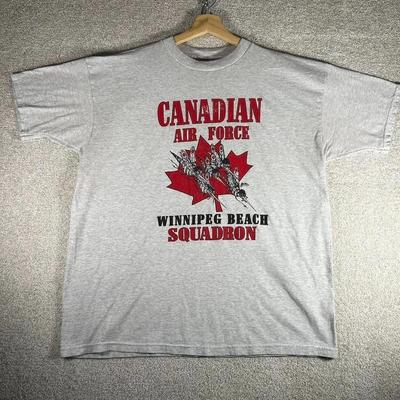 Vintage 90s Canadian Air Force Squadron Military Tee Shirt Tshirt Size XL