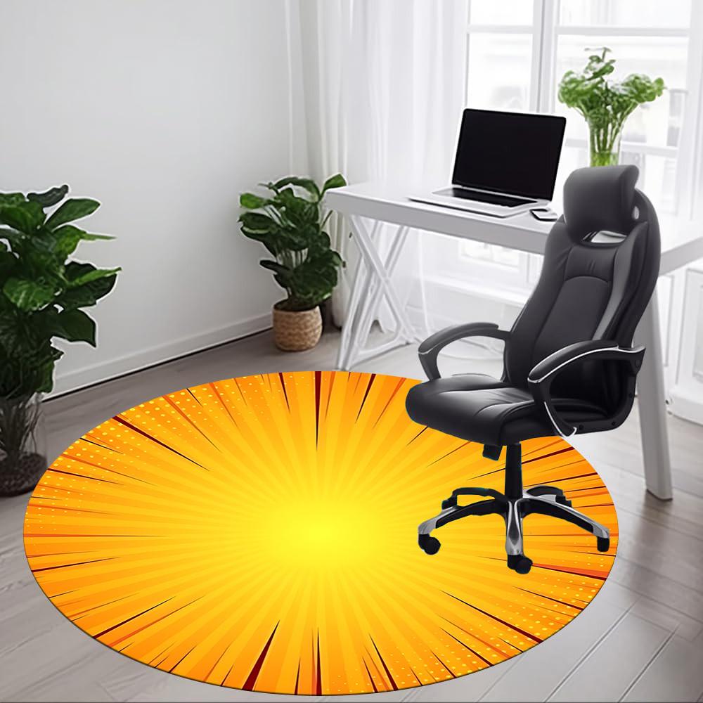 1pc Sunburst Pattern Chair Carpet for Office, Non-slip, Soft and Durable Office Rug for Decoration, Perfect for Office Yy251229170