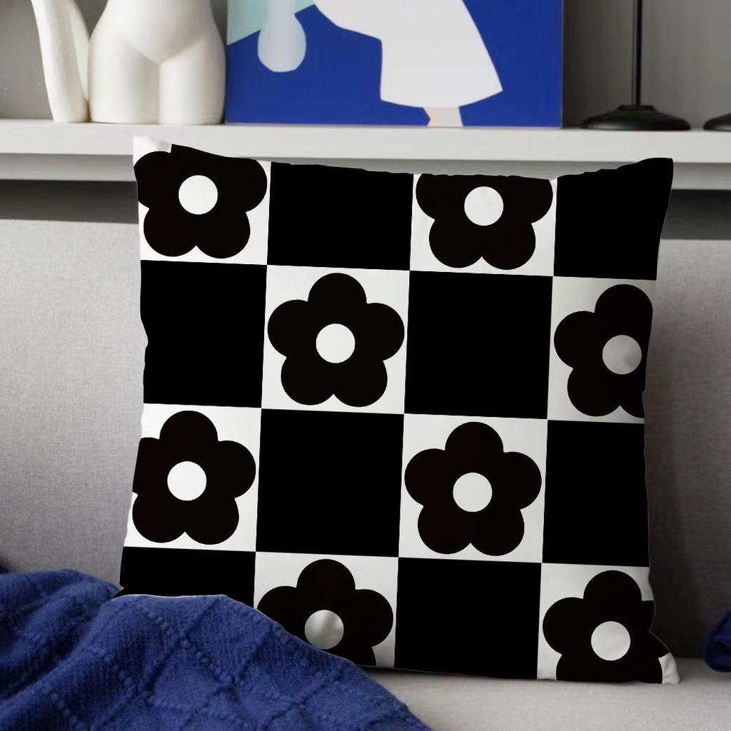 Black Luxury Pillow Cover, Sofa Cushion Cover, Dormitory Bedroom Pillow Cover, Pillowcase, Square Home Decoration