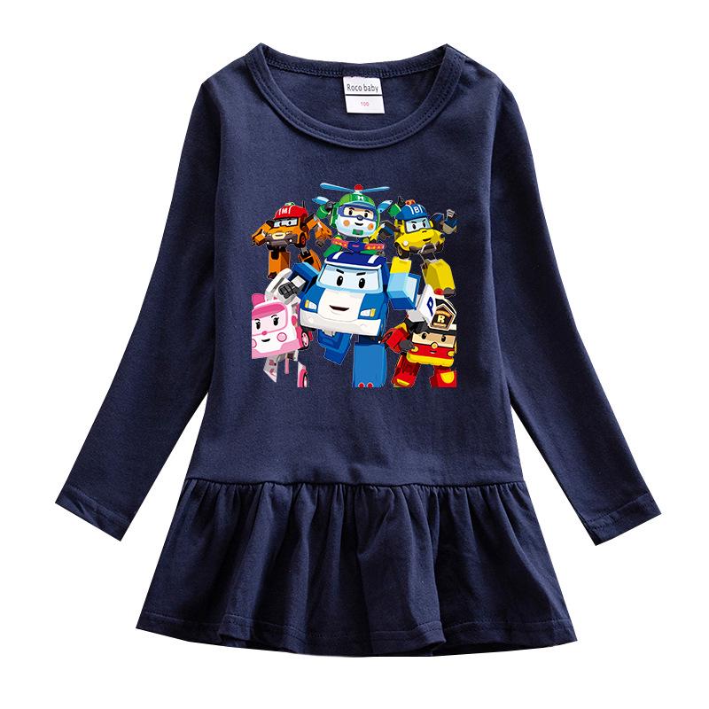 Korean Style Girls' Cartoon Mesh Dress - Long Sleeve Princess Outfit for Spring/Autumn 2025
