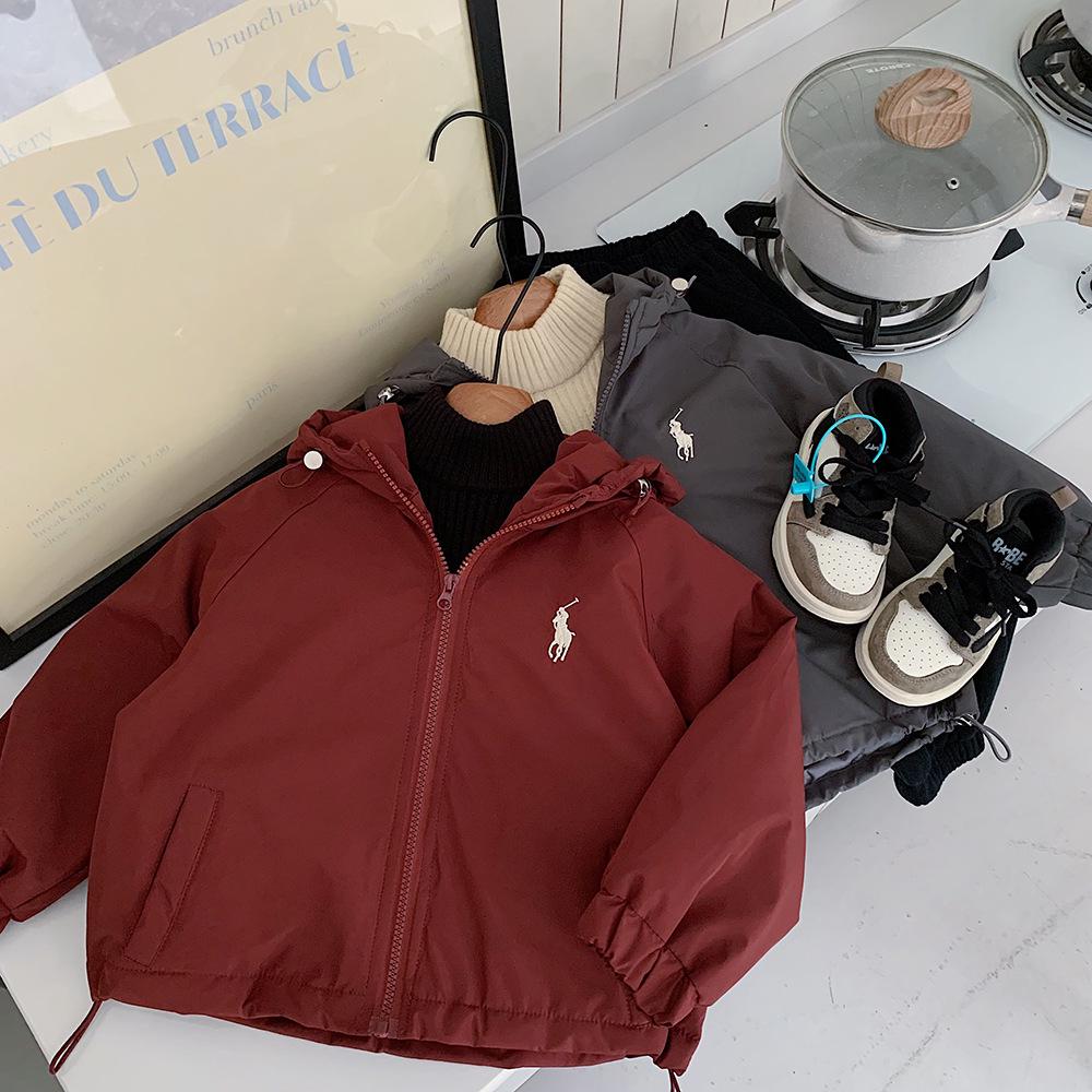 Kino Winter Boys' Three-Proof Cotton Jacket: Korean Style Thickened Hooded Coat for Children.