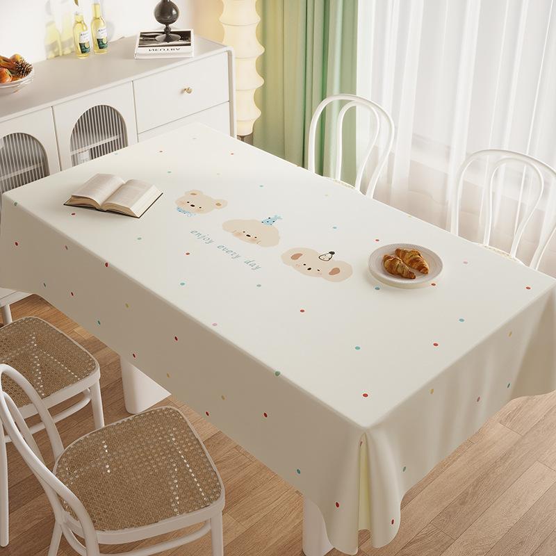 Tablecloth Waterproof And Oil-Proof Leave-In Modern Simple Light Luxury Rectangular Dining Table Cloth, Tablecloth Mat Tablecloth
