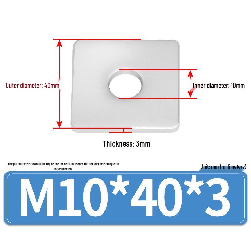 304 Stainless Steel Thickened Square Flat Washers M4-M24