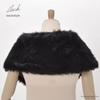 Ceremonialny czarny sztuczne futro w stylu japońskiego lisa [KIMONOMACHI] szal na pełnoletność, kimono z długim rękawem, futro, mieszanka, futro, szal, eko-futro, kimono, odzież,