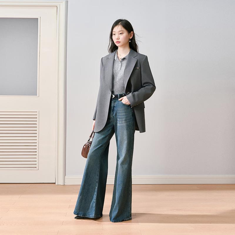 

Women s Grey Blazer Jacket M