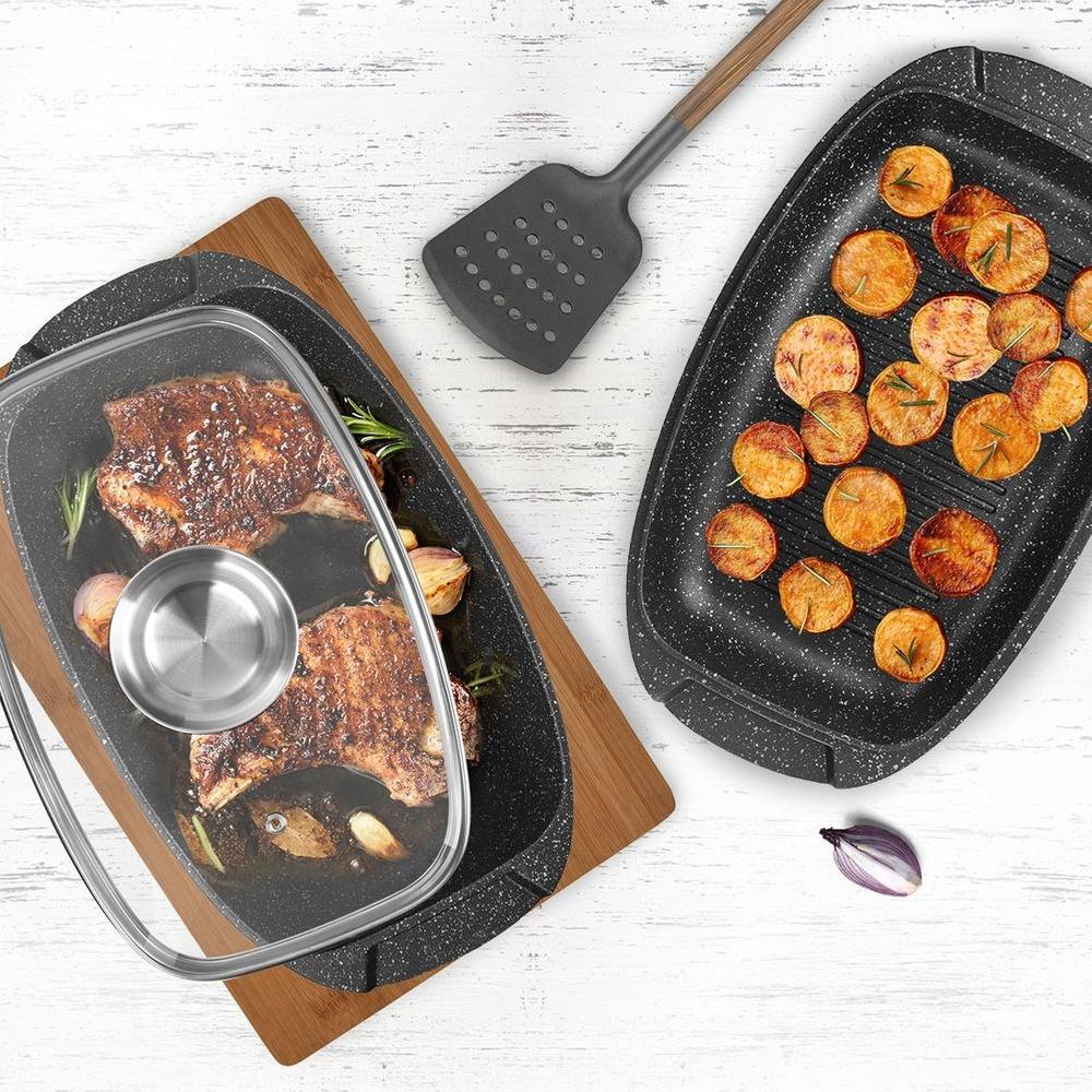 Granite roaster with lid 3in1 GRANDE 5 l, 39x22 cm