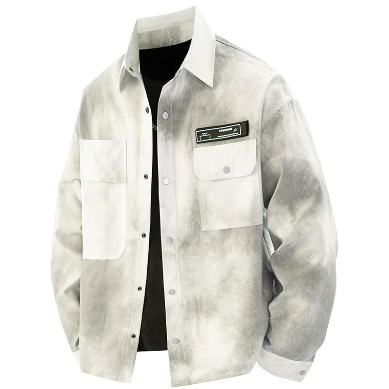 Men's Plus Size Workwear Shirt Jacket Men's Spring and Autumn Versatile Casual Loose Shirt