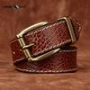Thickened Bison Leather Embossed Retro Personality Belt Men's Genuine Leather Top Layer Cowhide Denim Belt