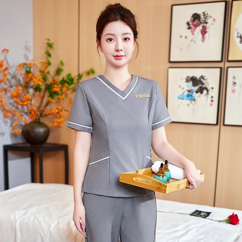 Teluoman Women's Summer Spa & Salon Workwear Set