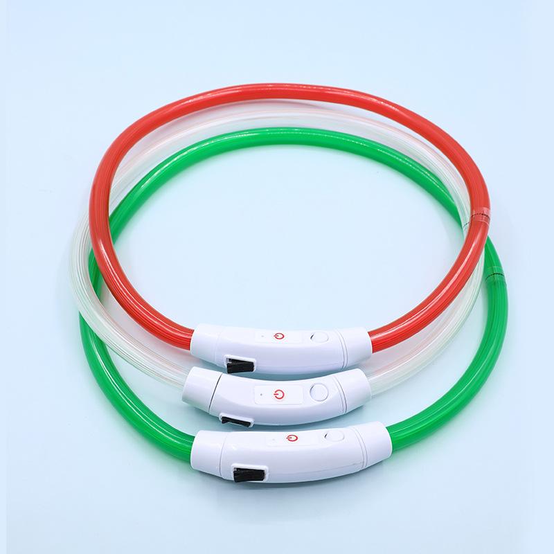 Pet Luminous Collar, Dog Luminous Collar, Dog Collar USB Charging LED Optical Fiber Collar, Flashing Dog Collar
