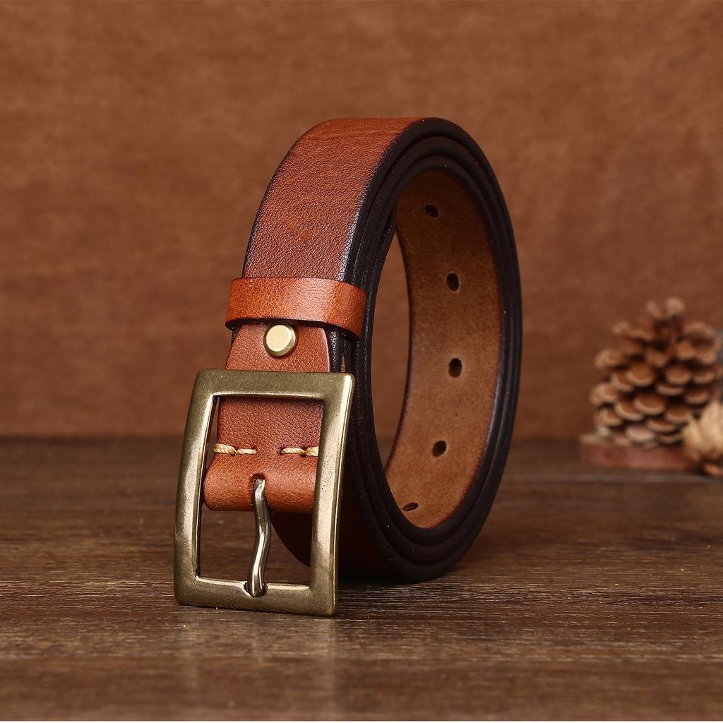 Light Luxury Belt Women's Leather First Layer Retro Fashion Jeans Belt