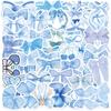 50 Cartoon Blue Bow Hand Tent Doodle Stickers DIY Decorative Guitar Notebook Suitcase