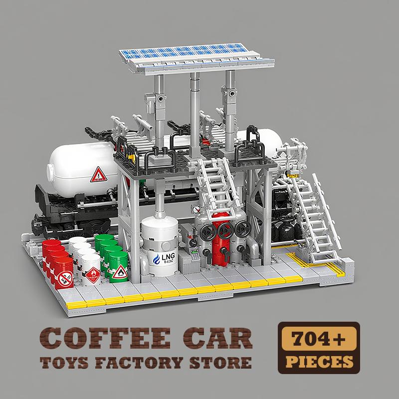 Non-Toxic Street View Petroleum Factory Moc Bricks Puzzle Toys Stem City Natural Gas Storage Center Building Model Blocks Set Kid Gift New
